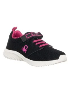 Benetton Sneakers Zwart/roze -Gstar Kleding Winkel benetton sneakers zwart roze 1