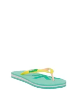Benetton Teenslippers Turquoise/geel -Gstar Kleding Winkel benetton teenslippers turquoise geel 1