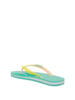 Benetton Teenslippers Turquoise/geel -Gstar Kleding Winkel benetton teenslippers turquoise geel 2