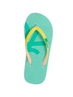 Benetton Teenslippers Turquoise/geel -Gstar Kleding Winkel benetton teenslippers turquoise geel 3