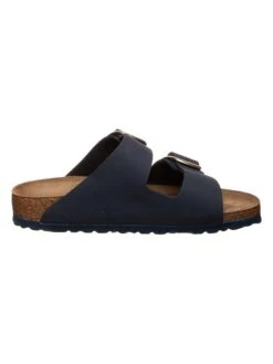Birkenstock Leren Slippers "Arizona Big Buckle" Donkerblauw - Wijdte S -Gstar Kleding Winkel birkenstock leren slippers arizona big buckle donkerblauw wijdte s 1