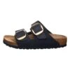 Birkenstock Leren Slippers "Arizona Big Buckle" Donkerblauw - Wijdte S -Gstar Kleding Winkel birkenstock leren slippers arizona big buckle donkerblauw wijdte s