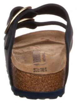 Birkenstock Leren Slippers "Arizona Big Buckle" Donkerblauw - Wijdte S -Gstar Kleding Winkel birkenstock leren slippers arizona big buckle donkerblauw wijdte s 2