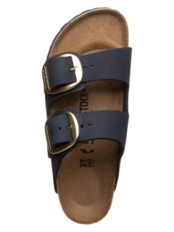 Birkenstock Leren Slippers "Arizona Big Buckle" Donkerblauw - Wijdte S -Gstar Kleding Winkel birkenstock leren slippers arizona big buckle donkerblauw wijdte s 3