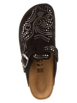 Birkenstock Leren Slippers "Boston" Zwart - Wijdte S -Gstar Kleding Winkel birkenstock leren slippers boston zwart wijdte s 3