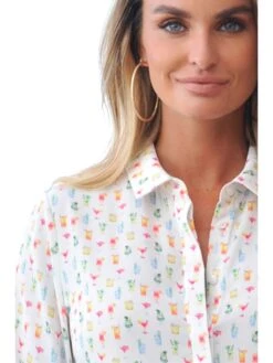 Blouse "Cocktail" Wit -Gstar Kleding Winkel bleu dazur blouse cocktail wit 2