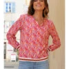 Blouse "Diepe" Rood/wit -Gstar Kleding Winkel bleu dazur blouse diepe rood wit