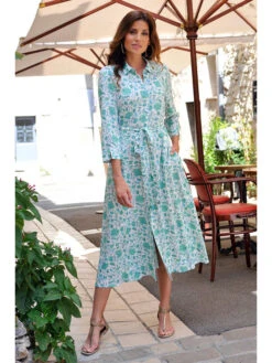 Jurk "Carourg" Mintgroen/wit