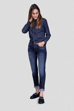 Spijkerbroek "Sofie" - Mom Fit - Donkerblauw