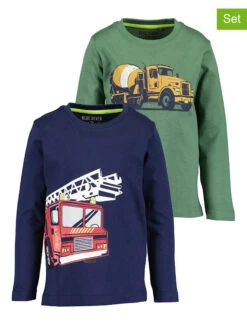 Blue Seven 2-delige Set: Longsleeves Groen/donkerblauw