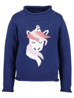 Blue Seven Trui Donkerblauw/wit/lichtroze