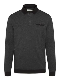 Bugatti Pololongsleeve Antraciet