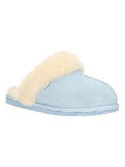 Bullboxer Leren Pantoffels Lichtblauw/crème -Gstar Kleding Winkel bullboxer leren pantoffels lichtblauw creme 1