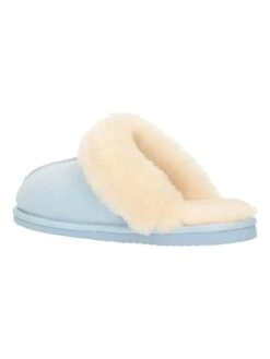 Bullboxer Leren Pantoffels Lichtblauw/crème -Gstar Kleding Winkel bullboxer leren pantoffels lichtblauw creme 3