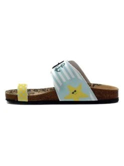 Teenslippers Lichtblauw/geel -Gstar Kleding Winkel calceo teenslippers lichtblauw geel 3