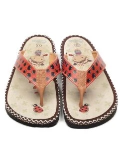 Teenslippers Rood/crème -Gstar Kleding Winkel calceo teenslippers rood creme 1