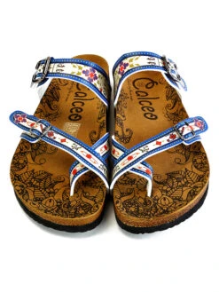 Teenslippers Wit/blauw/meerkleurig -Gstar Kleding Winkel calceo teenslippers wit blauw meerkleurig 1