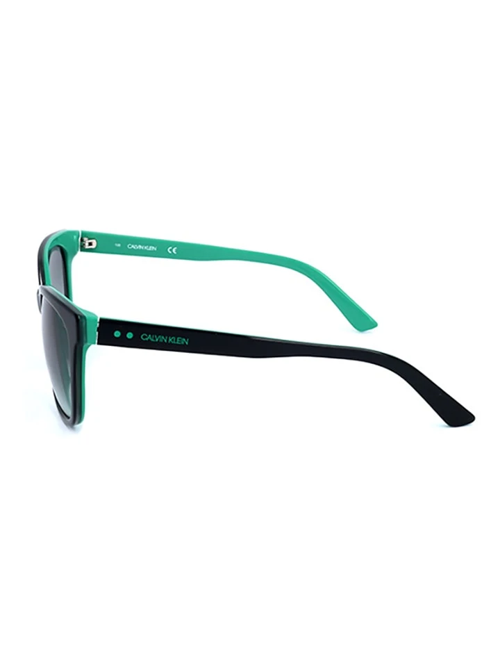 Calvin Klein Dameszonnebril Zwart/turquoise 5 Calvin Klein Dameszonnebril Zwart/turquoise - Afbeelding 3