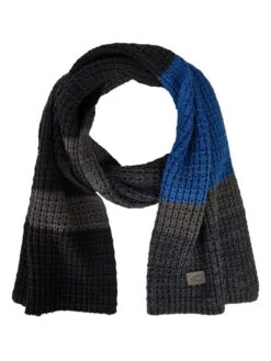 Camel Active Sjaal Antraciet/blauw - (L)180 X (B)30 Cm