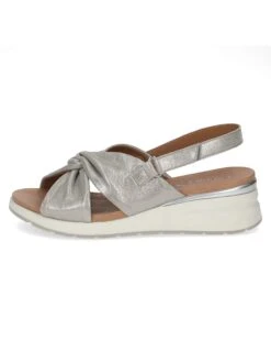 Caprice Leren Sleehaksandalen "Milano" Zilverkleurig -Gstar Kleding Winkel caprice leren sleehaksandalen milano zilverkleurig 1