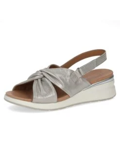 Caprice Leren Sleehaksandalen "Milano" Zilverkleurig -Gstar Kleding Winkel caprice leren sleehaksandalen milano zilverkleurig 2