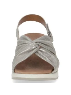 Caprice Leren Sleehaksandalen "Milano" Zilverkleurig -Gstar Kleding Winkel caprice leren sleehaksandalen milano zilverkleurig 3