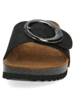 Caprice Leren Slippers "Sunset" Zwart -Gstar Kleding Winkel caprice leren slippers sunset zwart 3