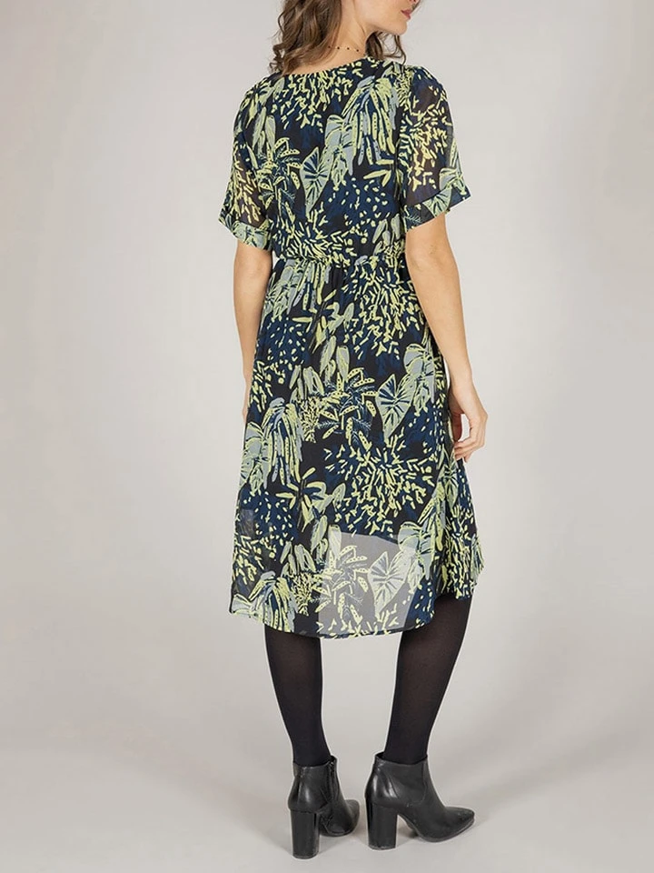 Jurk Donkerblauw/groen 4 Jurk Donkerblauw/groen - Afbeelding 2