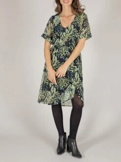 Jurk Donkerblauw/groen