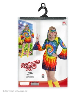 2-delig Kostuum "Psychodelic Hippie" Meerkleurig