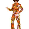 2-delige Outfit "Jaren 70" Oranje/geel -Gstar Kleding Winkel carnival party 2 delige outfit jaren 70 oranje geel