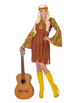 3-delig Kostuum "Hippie" Lichtbruin/meerkleurig 7 3-delig Kostuum "Hippie" Lichtbruin/meerkleurig -Gstar Kleding Winkel carnival party 3 delig kostuum hippie lichtbruin meerkleurig 1