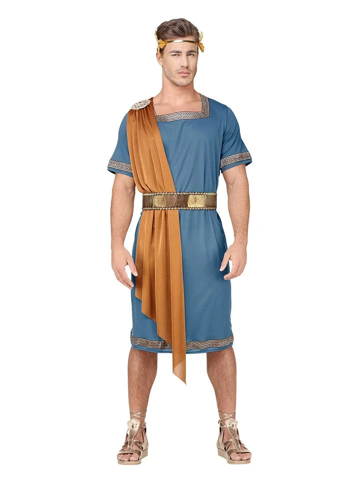 3-delig Kostuum "Romeinse Keizer" Blauw/lichtbruin 3 3-delig Kostuum "Romeinse Keizer" Blauw/lichtbruin
