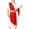 3-delig Kostuum "Romeinse Keizer" Wit/rood -Gstar Kleding Winkel carnival party 3 delig kostuum romeinse keizer wit rood