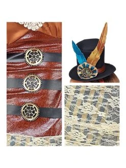 3-delig Kostuum "Steampunk" Lichtbruin/blauw 10 3-delig Kostuum "Steampunk" Lichtbruin/blauw -Gstar Kleding Winkel carnival party 3 delig kostuum steampunk lichtbruin blauw 3