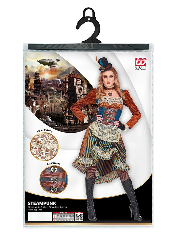 3-delig Kostuum "Steampunk" Lichtbruin/blauw 7 3-delig Kostuum "Steampunk" Lichtbruin/blauw - Afbeelding 5