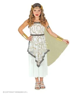 4-delig Kostuum "Griekse Goddin" Wit/goudkleurig -Gstar Kleding Winkel carnival party 4 delig kostuum griekse goddin wit goudkleurig 1