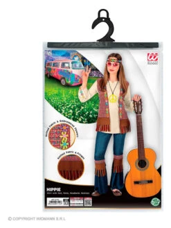 4-delig Kostuum "Hippie" Bruin/blauw/crème 7 4-delig Kostuum "Hippie" Bruin/blauw/crème -Gstar Kleding Winkel carnival party 4 delig kostuum hippie bruin blauw creme 2