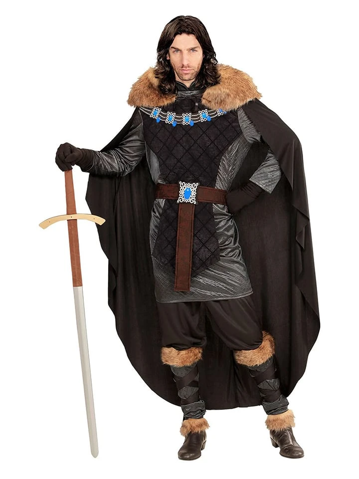 4-delig Kostuum "Middeleeuwse Prins" Zwart 3 4-delig Kostuum "Middeleeuwse Prins" Zwart
