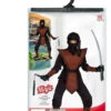4-delig Kostuum "Ninja" Zwart/bruin -Gstar Kleding Winkel carnival party 4 delig kostuum ninja zwart bruin