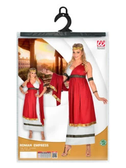 4-delig Kostuum "Romeinse Keizerin" Rood/wit 11 4-delig Kostuum "Romeinse Keizerin" Rood/wit -Gstar Kleding Winkel carnival party 4 delig kostuum romeinse keizerin rood wit 4