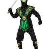 5-delig Kostuum "Kombat Ninja" Zwart/groen -Gstar Kleding Winkel carnival party 5 delig kostuum kombat ninja zwart groen