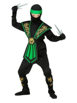5-delig Kostuum "Kombat Ninja" Zwart/groen -Gstar Kleding Winkel carnival party 5 delig kostuum kombat ninja zwart groen 2