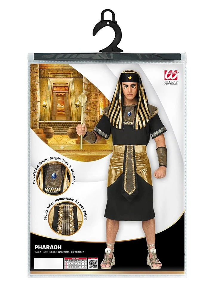 6-delig Kostuum "Farao" Zwart/goudkleurig 7 6-delig Kostuum "Farao" Zwart/goudkleurig - Afbeelding 5