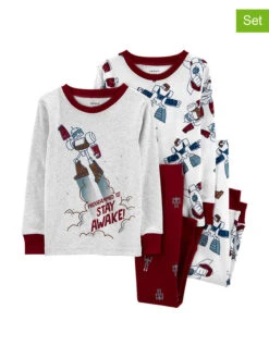 Carter's™ 2-delige Set: Pyjama's Grijs/bordeaux/meerkleurig
