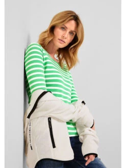 Cecil Longsleeve "Pia" Groen/wit -Gstar Kleding Winkel cecil longsleeve pia groen wit 2