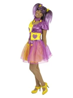 2-delig Kostuum "Graziella Clown" Paars/geel