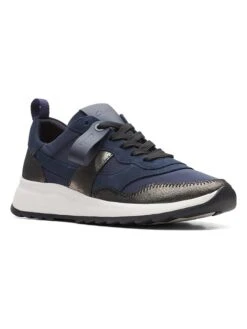 Clarks Leren Sneakers "DashLite Jazz" Donkerblauw/zwart -Gstar Kleding Winkel clarks leren sneakers dashlite jazz donkerblauw zwart 1
