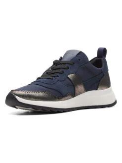Clarks Leren Sneakers "DashLite Jazz" Donkerblauw/zwart -Gstar Kleding Winkel clarks leren sneakers dashlite jazz donkerblauw zwart 3