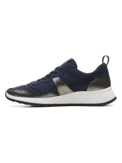 Clarks Leren Sneakers "DashLite Jazz" Donkerblauw/zwart -Gstar Kleding Winkel clarks leren sneakers dashlite jazz donkerblauw zwart 4